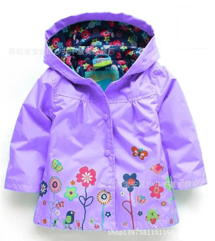 5 цветов г. верхняя одежда для девочек и куртка блейзер плащ весна Осень Куртка с капюшоном для девочек детский плащ-дождевик детское пальто
