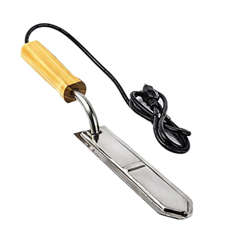 Электрический медовый нож с вилкой США, оборудование для пчеловодства, режущий нож, нагревательная ручка, деревянные инструменты, стальной скребок
