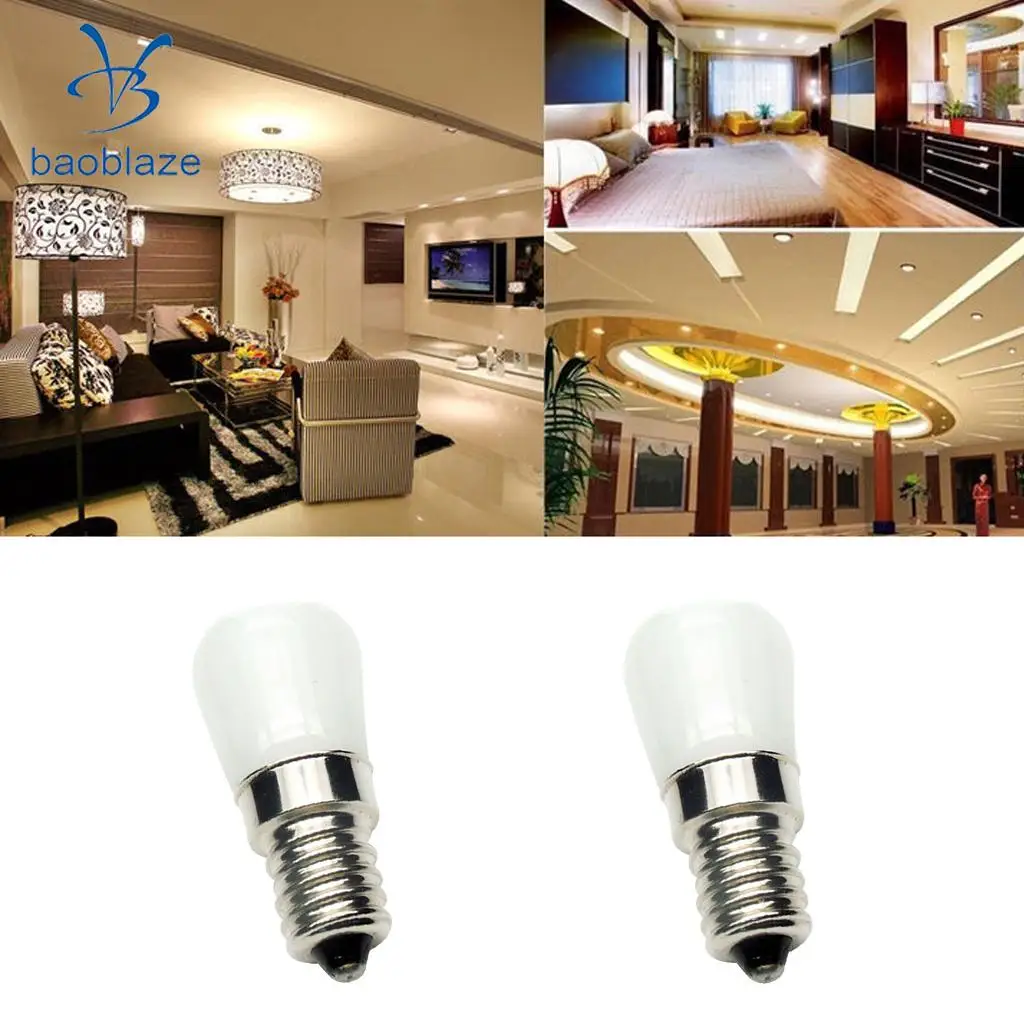 2Pcs E14 2W 2835SMD LED Refrigerator Fridge Freezer Lamp Light