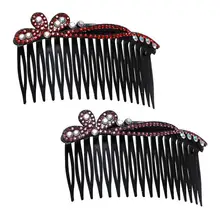 2 шт. расческа для волос, стразы в форме сливы, пластиковые заколки для волос, боковая расческа, аксессуары для волос, заколки для женщин и девушек