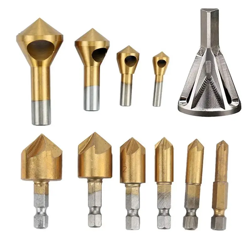 

Deburring External Chamfer Tool Stainless Steel Remove Burr Tools,6Pcs Countersink Drill Bit,Metal Wood Drill Bit Set,90 Degre