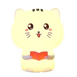 Лидер продаж креативный милый кот Led для детей детские ночь свет лампы многоцветный силиконовые мягкие чувствительный коснитесь