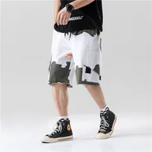 Мужские камуфляжные Короткие штаны-карго с карманами в стиле хип-хоп, мужские хлопковые повседневные свободные уличные шорты в стиле Харадзюку