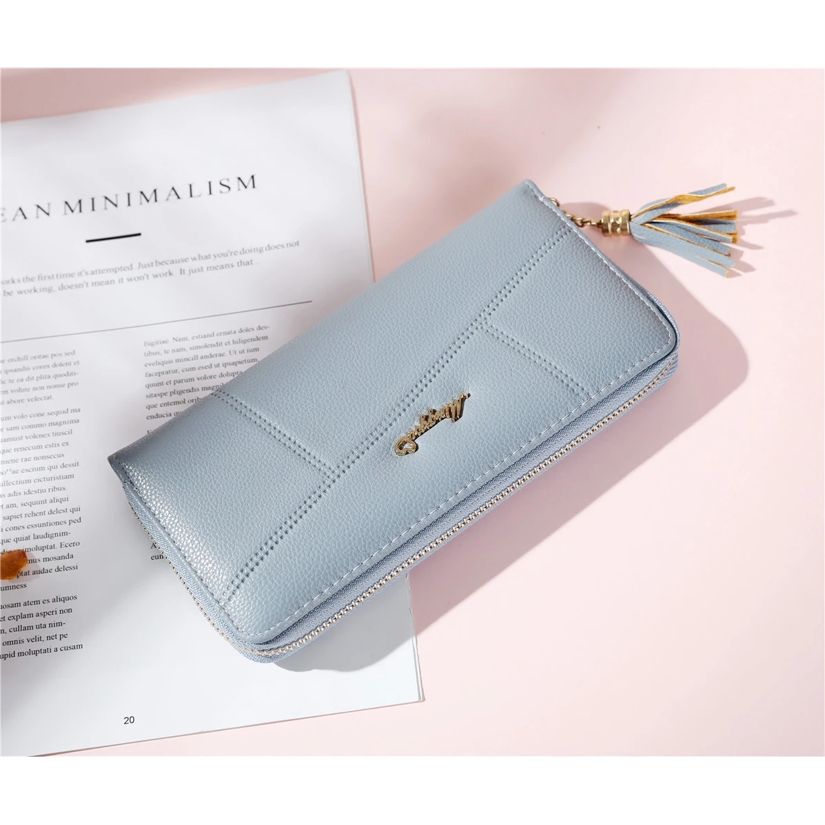 

Pu Leather Korean Version Wallet Long Zipper Wallet Large Capacity Hand Bag Leather Wallet Women