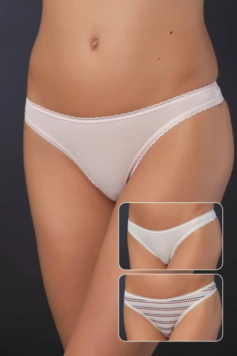 

Black Pearl 3'lü Cotton Thong