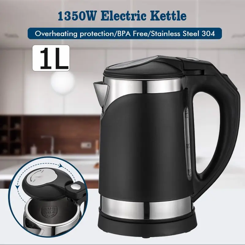 

1L Electric Kettle Handy Pouring Tea Kettle Auto Power-off Protection Instant 1350W Portable Fast Heating Electric Water Kettle