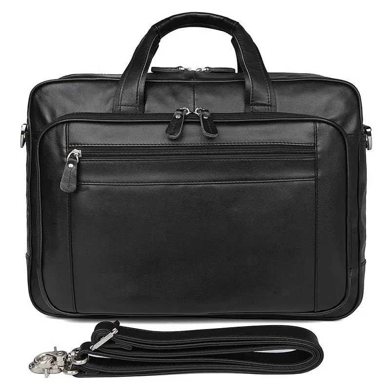 17 Leder Schicht Männer Black Business Computer Aktentasche 725 Tasche Große Zoll Handtasche Top Messenger 40 rYEqxY
