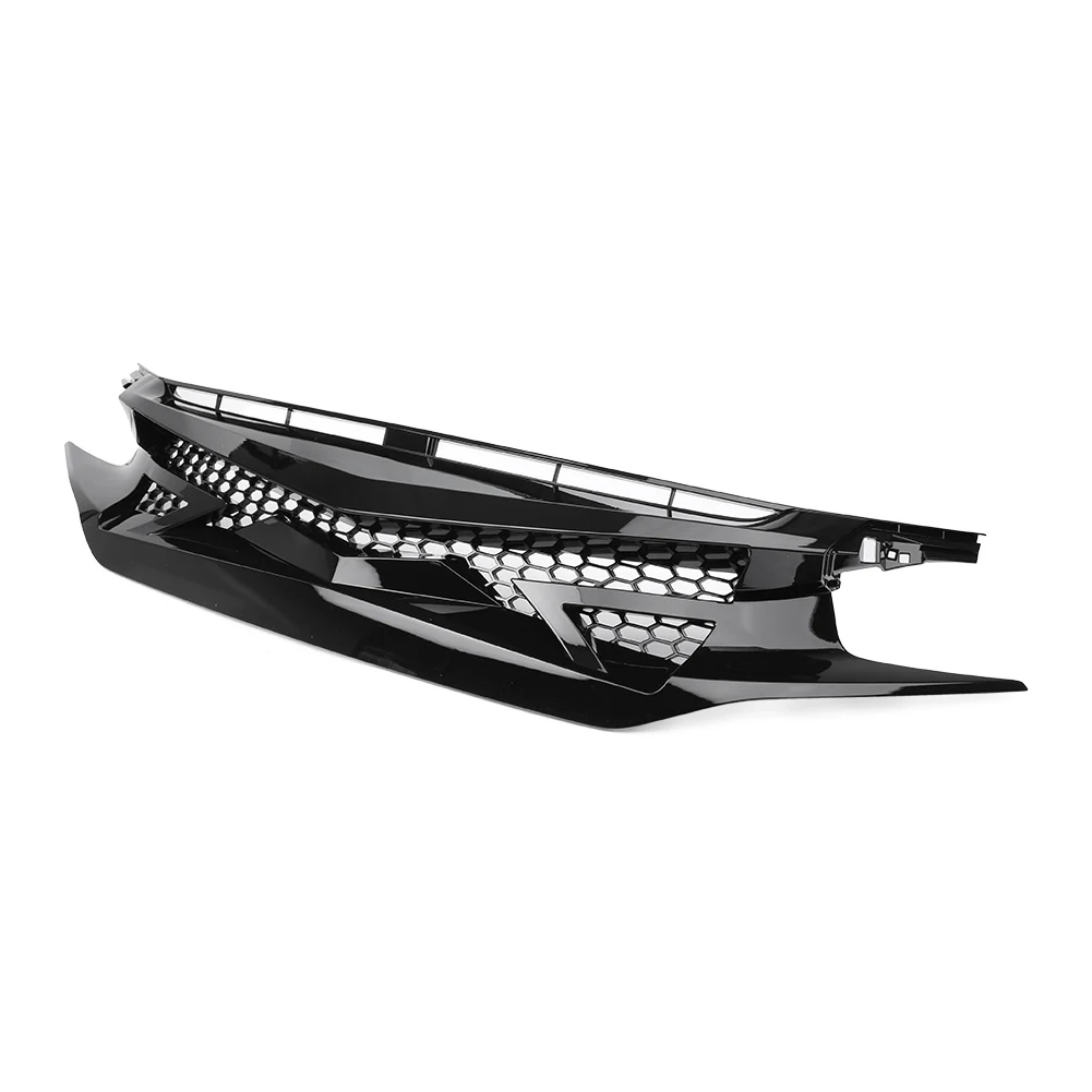 

For 2016 2017 2018 2019 Honda Civic 10th Gen FK8 Type-R Style Gloss Black Mesh Front Hood Grille
