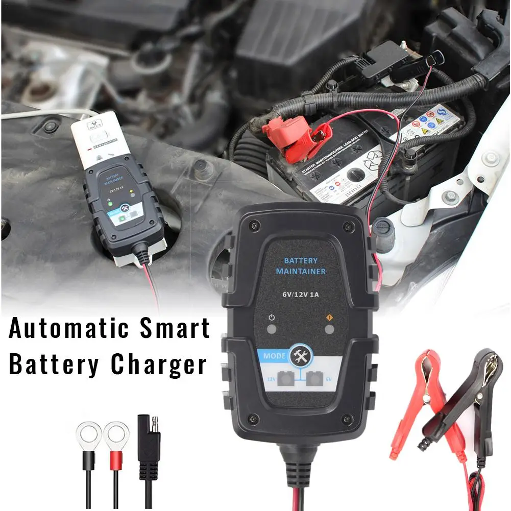

6V 12V 1A Automatic Smart Car Battery Charger Maintainer for Car Motorcycle Scooter Battery Charger with SAE Quick Connector
