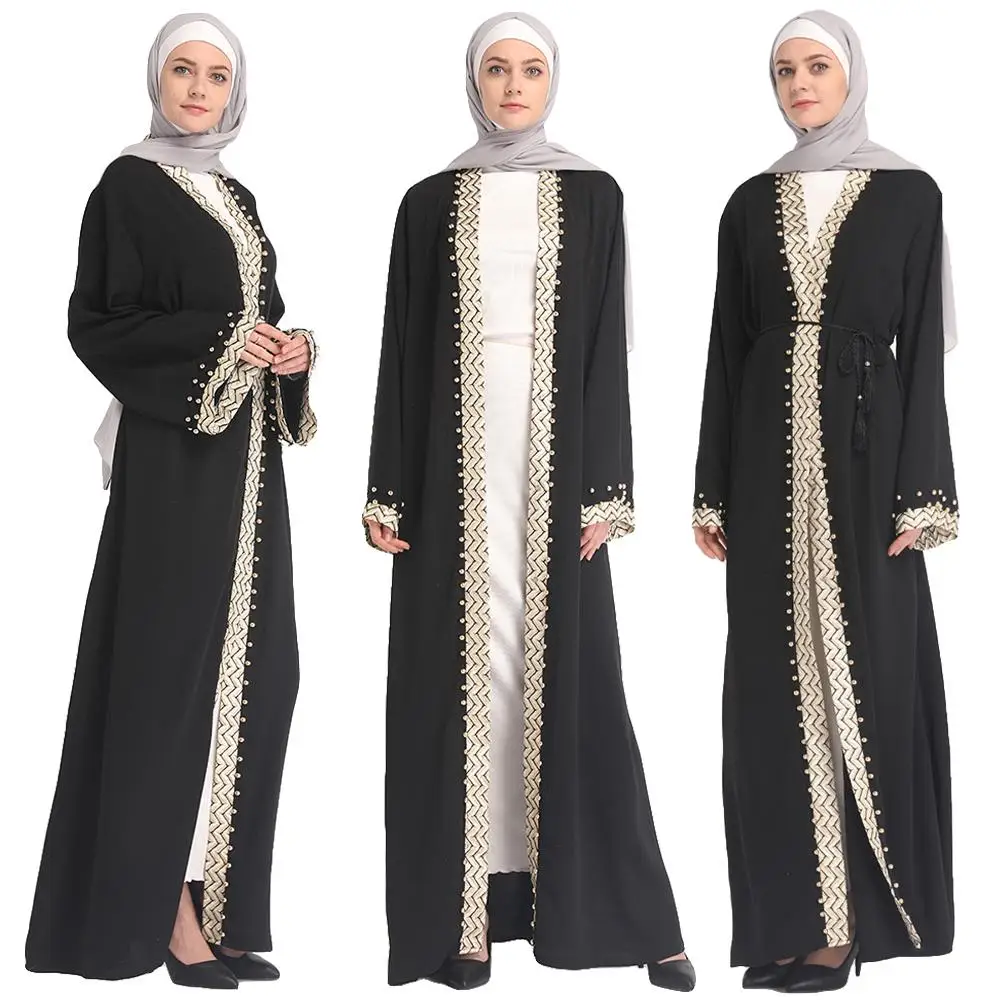 Muslim Women Open Cardigan Maxi Robe Abaya Long Dress Arab Jilbab ...