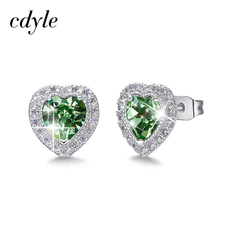 Cdyle украшенные кристаллами классические клипсы с камнем Серьги для женщин сердце кристаллы Brincos Эффектные серьги