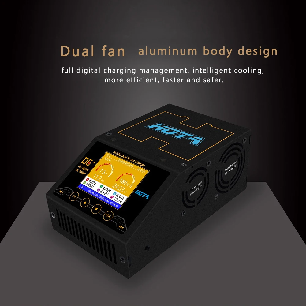HOTA D6 + зарядное устройство приложение управление AC/DC Dual Smart1 ~ 6S LiHv/LiPo/LiFe/Lilon/Lixx 1 16S