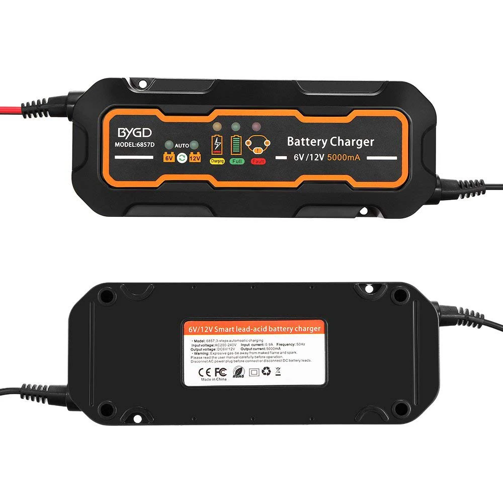 

6V/12V 5A Smart Car Battery Charger Portable Full Automatic Battery Charger & Maintainer for Car Motorcycle Van SUV Accessories