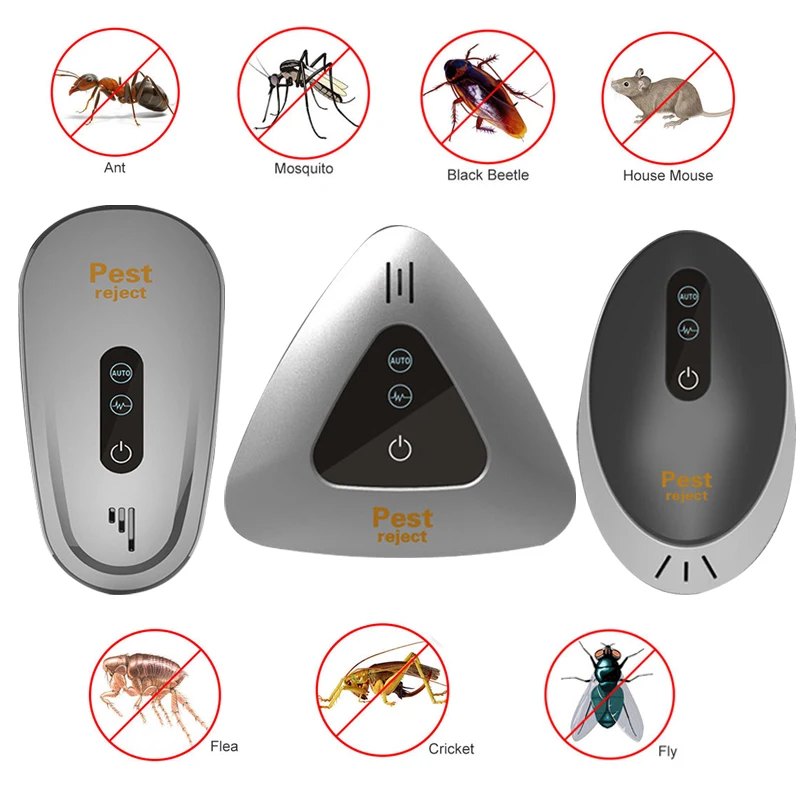 

New Pest Control Ultrasonic Repeller Mosquito Killer Electronic Anti Rodent Insect Driver Repellent Mouse Cockroach US Plug