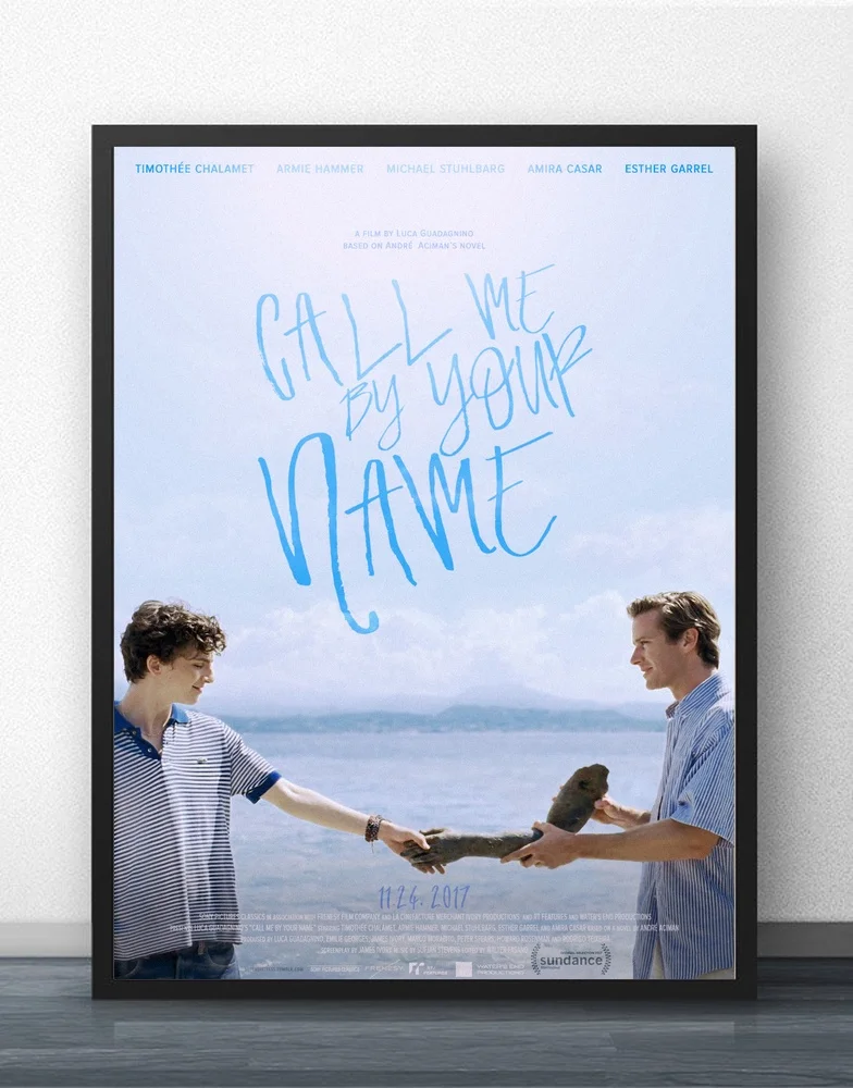 Настенный плакат с надписью Call Me By Your Name картины для гостиной без рамки Холщовый |