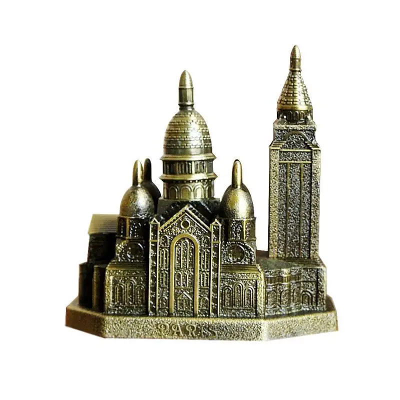 French The Notre Dame De Paris Catholic Church Building Model Metal Ornament Birthday Gifts Souvenirs Statuette Steeplehouse | Дом и сад