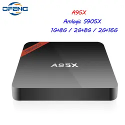 A95X умные телевизоры Box Android 6,0 1 г/8 г оперативная память 2 г/16 Встроенная Amlogic S905X 4 ядра 2,4 Wi Fi 1080 p к HD декодер каналов кабельного телевидения
