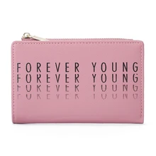 Forever Young Short Wallet Women's Fashion Zip Coin Purse Korean Version Buckle Wallet Ins Ladies Wallet цена Forever Young Short Wallet Women's Fashion Zip Coin Purse Korean Version Buckle Wallet Ins Ladies Wallet цены онлайн