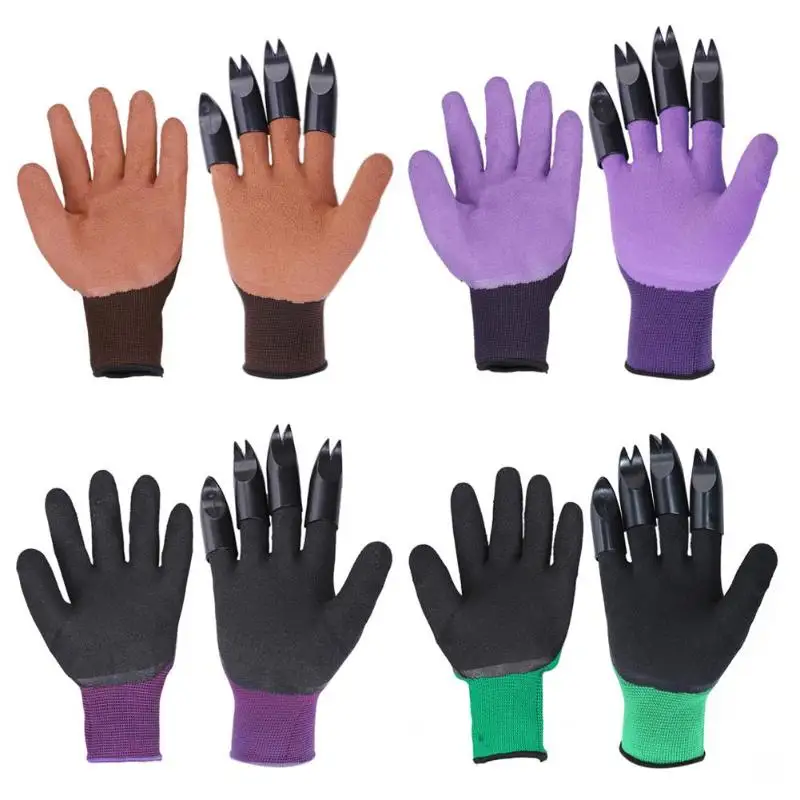 

Garden Digging Gloves with 4 Right Hand Fingertips Sharp+Fork Claws Easy to Dig and Plant Safe for Rose Pruning Gloves