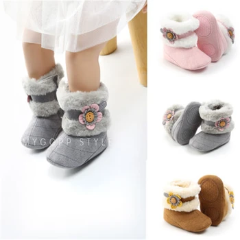 

Warm Newborn Baby Booties Boy Girl Crib Shoes Winter Soft Snow Boots Prewalker Hot New Winter Warm Sweet Baby Boy Girl Boots