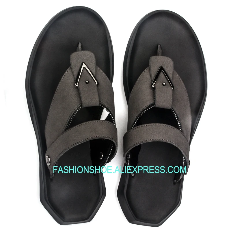 

Men Sandals 2019 Flip flops Breathable Leisure Slippers Summer Flats Leather