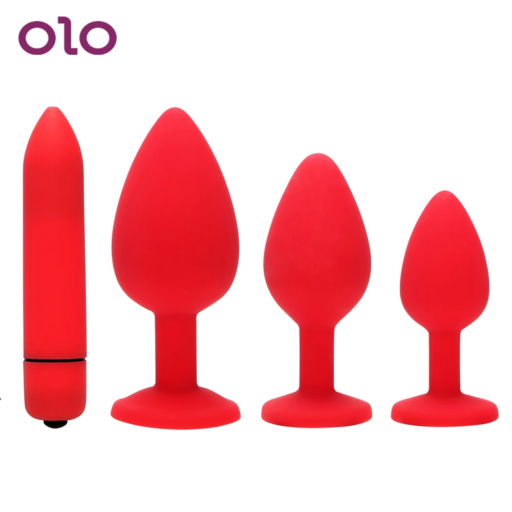 OLO 4 Pieces/set Multispeed Bullet Vibrator Crystal Jewelry Anal Plug Butt Sex Toys for Men Women Prostate Massager | Красота и