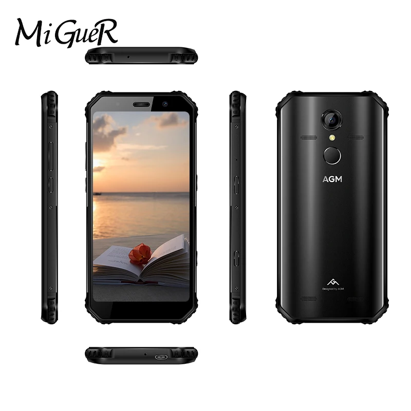 AGM A9 IP68 Водонепроницаемый Android 8,1 18:9 5,9" HD 4 Гб ram 64 Гб rom Qualcomm SDM450 Восьмиядерный 5400 мАч отпечаток пальца OTG телефон nfc