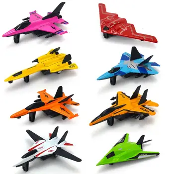 

RCtown 1PC Mini Collection Simulate Cartoon Alloy Airplane Model Modeling Toy Random Color Style