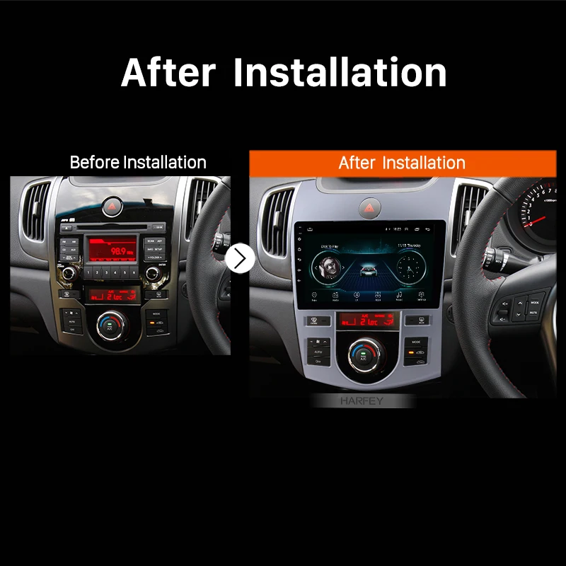Perfect Harfey 2 Din Android 8.1 HD 9" Car Radio 4 Core 1+16GB GPS Multimedia Player Stereo For KIA Forte(AT) 2008 2009 2010 2011 2012 5