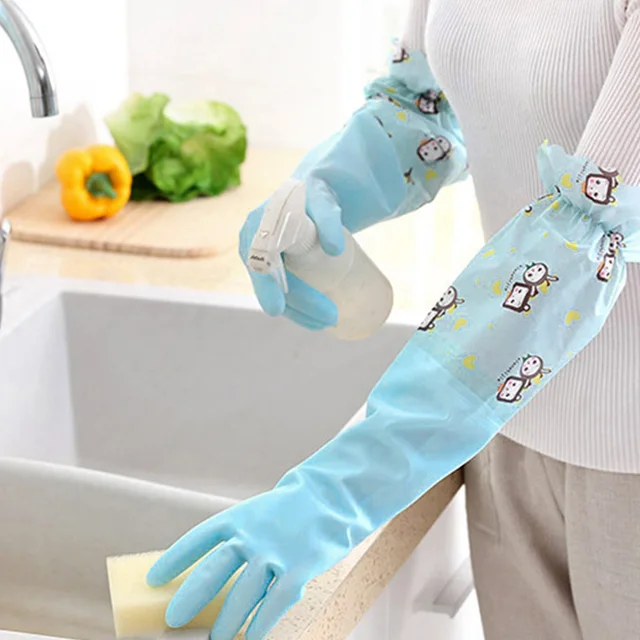 1PC Long Sleeve Cleaning Gloves Waterproof Dishwashing Gloves Cleaning
