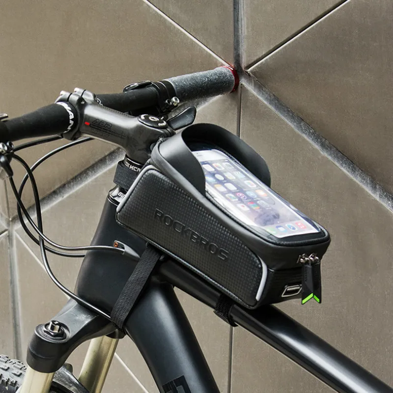 ROCKBROS MTB велосипед Водонепроницаемый трубчатый мешок велосипедный непромокаемый 6,0 дюймов сенсорный экран чехол для телефона сумка для хранения дорожный велосипед аксессуары