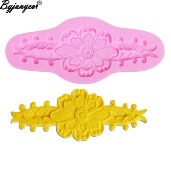 

M982 Flower Relief Border UV Resin Silicone Mold Fondant Chocolate Candy Lollipop Crystal Epoxy Soft Clay Bake Tool