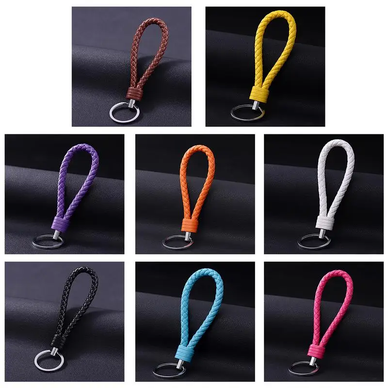 

Leather Keyrings For Car Novel Cartoon Handmade Knitting Car Keychain Car Key Ring