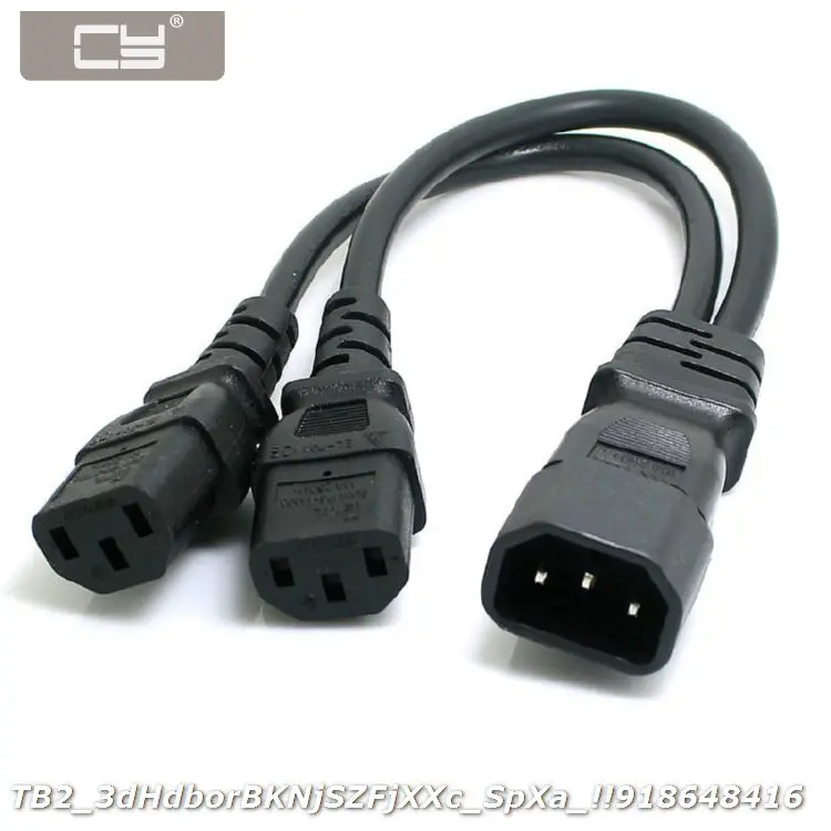

CYDZ Y Type Splitter Adapter Cable Cord Single C14 to Dual 5-15R Short Power