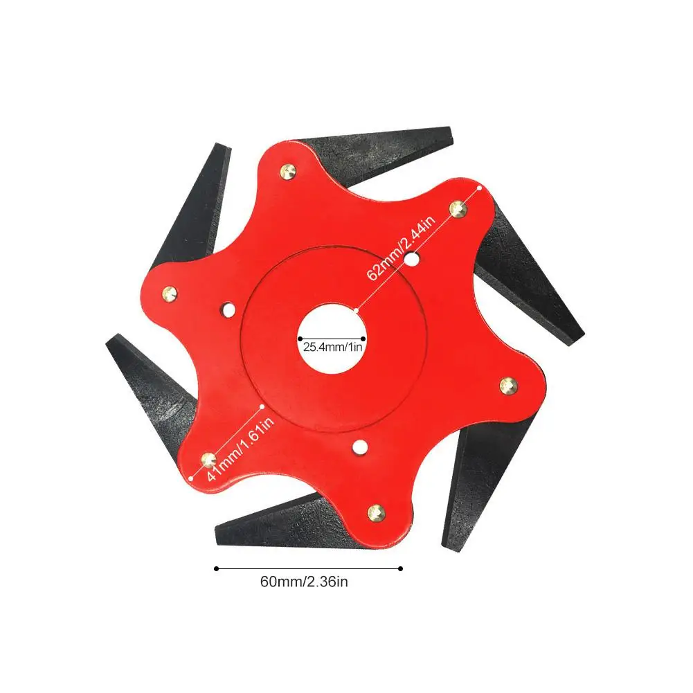Lawn Mower 6 Teeth Brush Cutter Blade Trimmer Metal Blades Trimmer Head 65Mn Garden Grass Trimmer Head For Lawn Mower Home Tools