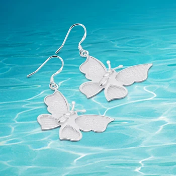 

Fashion Woman Jewelry 925 Sterling Silver Earrings. Exquisite Craft Butterfly Earrings Send Girl Gifts