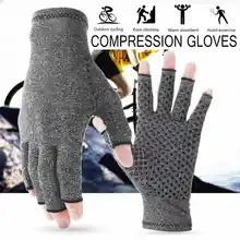 1 пара для женщин мужчин хлопок эластичный ручной артрита боли в суставах рельеф Прихватки для мангала терапии открытыми пальцами компрессионные перчатки подд