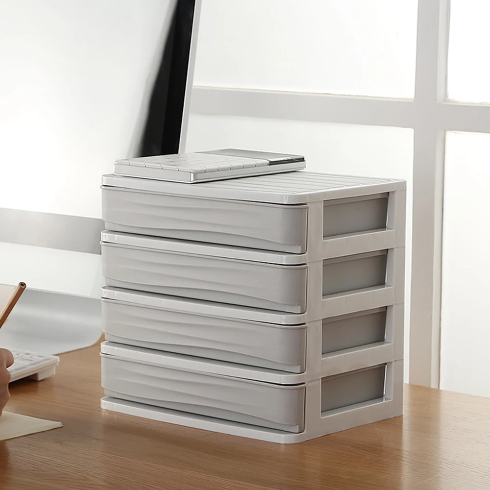 

New Makeup Tools Double-deck Desktop Comestics Make-up Storage Drawer Type Box Saving Space Make-up Organizer Gray 1-5 Layers