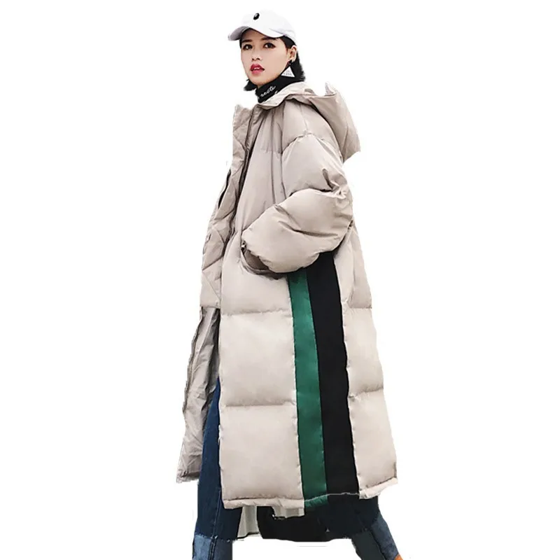 

Plus Size X-long Winter Jacket Women Tops Down Cotton Padded Coat Female 2019 Vintage New Korean Students Thick Loose Parka A570