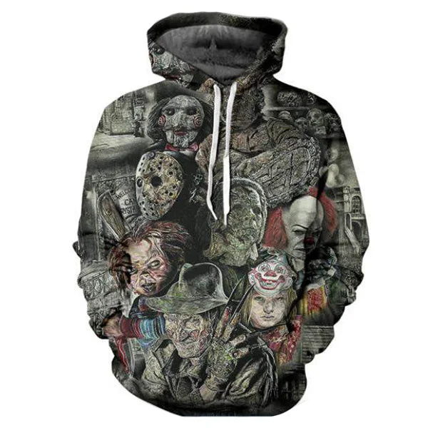 

Men Horror Clown Autumn Drawstring 3D Printed Hoodies Men Women Couple Hoodies Printing Hoody Casual Pullovers Streetwear Tops