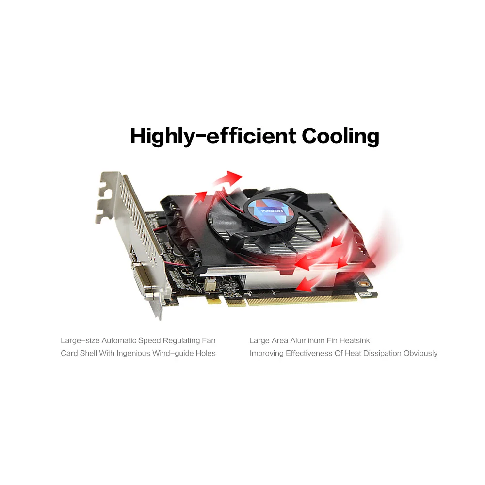 PPYY NEW Yeston Geforce Gt 1030 2 ГБ Gddr5 видеокарты Nvidia Pci Express 3 0 настольный компьютер ПК