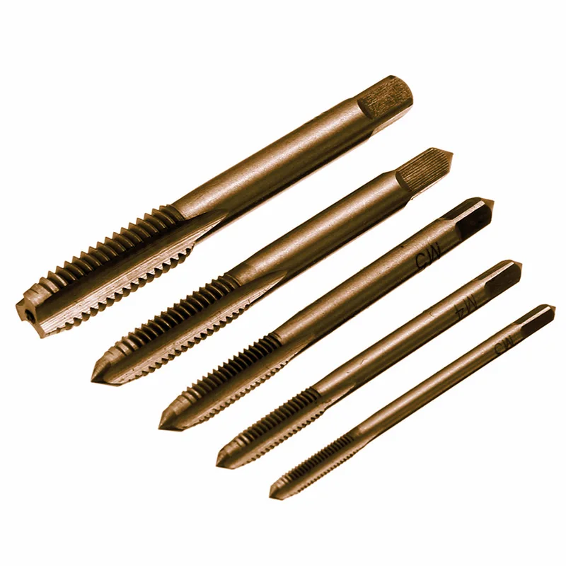 

5pcs M3 M4 M5 M6 M8 HSS Machine Hand Screw Thread Tapper Metric Plug Taps Drill Set Cutting Drill Bits for Hand Tool Parts
