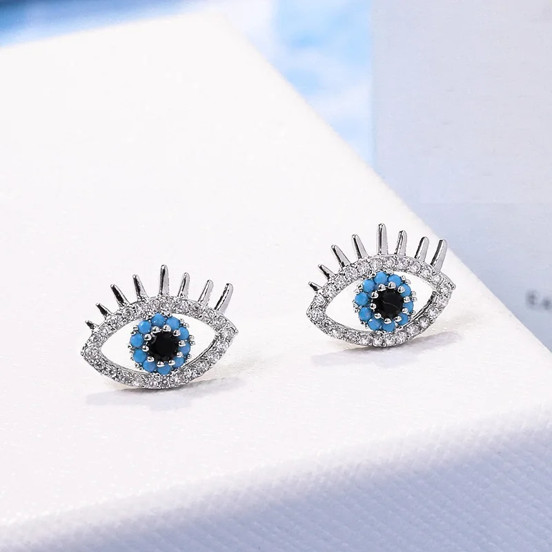 

Hot 925 Silver Needle earrings Crystals From Austrian eye Earrings for Women Party fashion Jewelry girl Gift