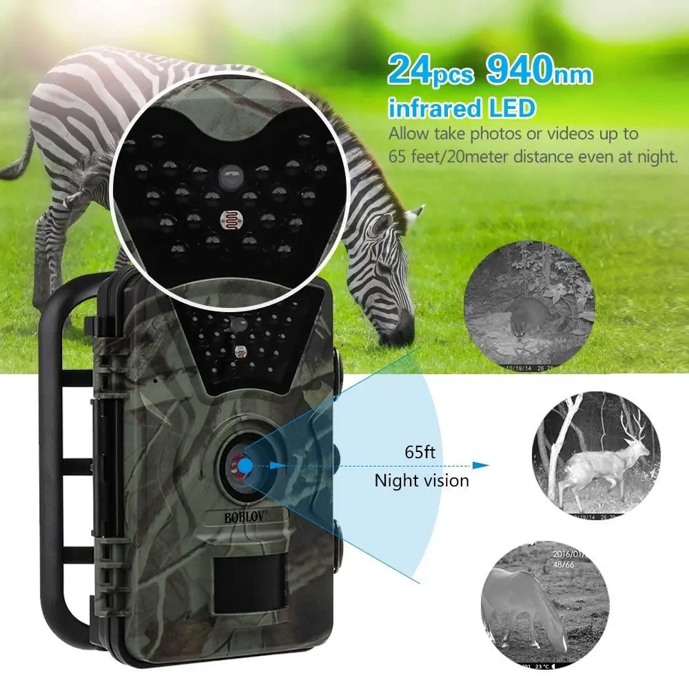 

CT008 Wildlife Trail Photo Trap Hunting Camera 12MP 1080P 940NM Waterproof Video Recorder Cameras for Security Farm Fast