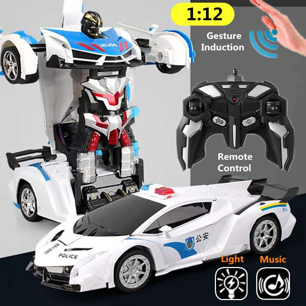 1:12 Scale RC Car Transformation Robots Cars Remote Control Vehicle Model Robots Toys 2 In 1 Deformation Car Kids Gifts For Boy