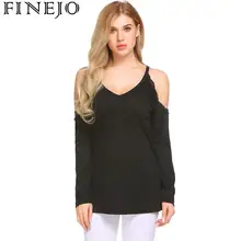 Women T Shirt Long Sleeve Cold Shoulder Lace Patchwork Solid Top Tee khaki plain cold shoulder long sleeves t shirt