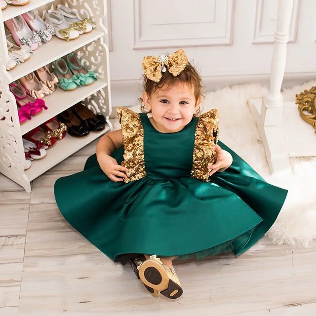 

CANSI Sweet Toddler Fancy Flower Girl Dress Wedding Dress Birthday Pageant Dresses Ruffles Sequins Dress 6M-5T