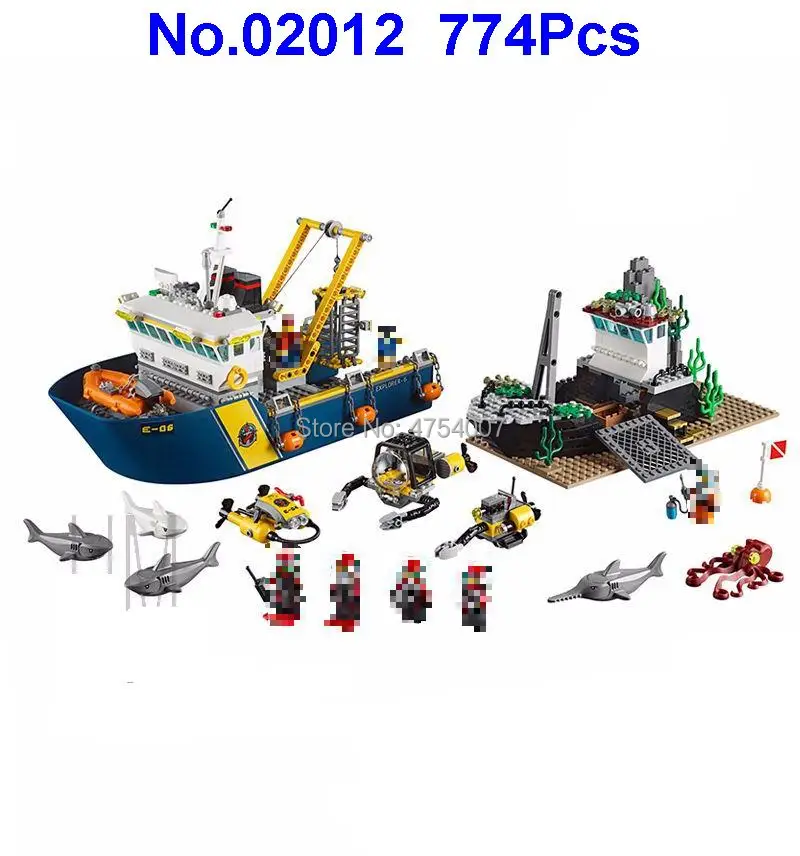 

02012 774pcs city series deep sea exploration vessel building blocks compatible 60095 toy