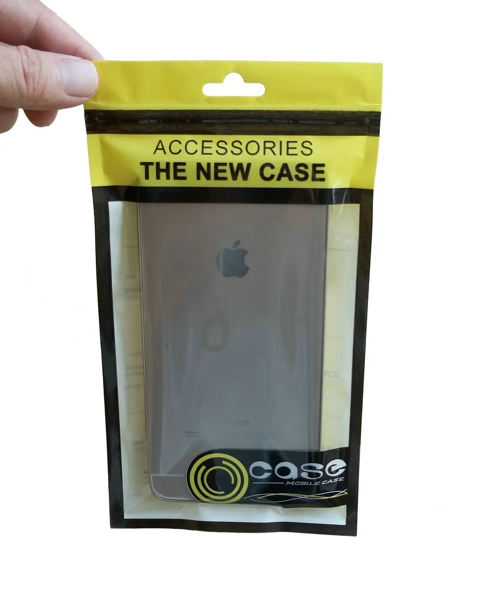 

100pcs 12*21.5cm clear Zipper Plastic Retail Packaging Bag For iphone 6 6s 8 7plus samsung s5 s6 c5 c7 mobile case Package Bag