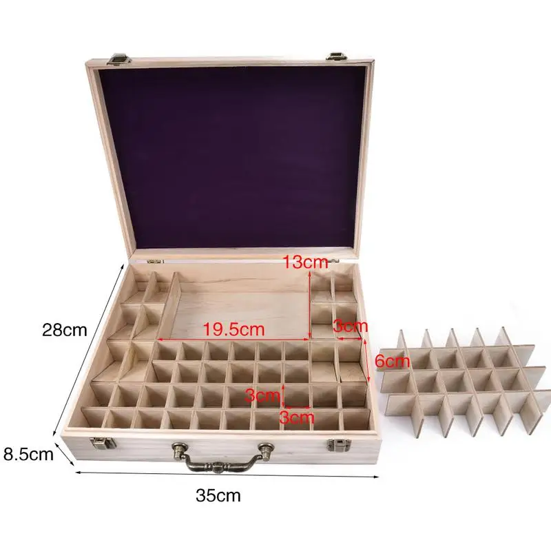 

New High End Bamboo Essential Oil Box With 68 Grids DIY Protective Wooden Storage Case For Artistic Ornament Decorative Gift